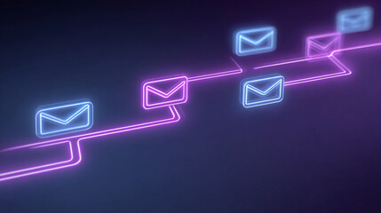 Neon Email Connection - Futuristic Digital Art