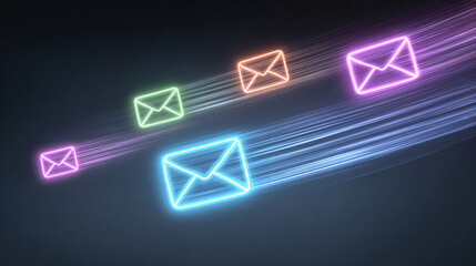 Vibrant Neon Email Icons