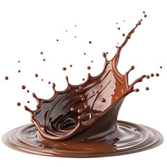 Realistic splash of liquid chocolate isolated on white background