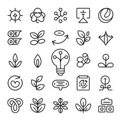 Conceptual Editorial Bold Line Art Icons, Abstract Vector Outline SVG Pack.