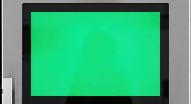 Modern device with vibrant green screen display for customizable technological integration