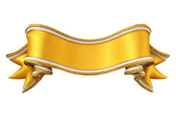 Designing classic emblem headers traditional ribbon banners in digital art, isolated on transparent background