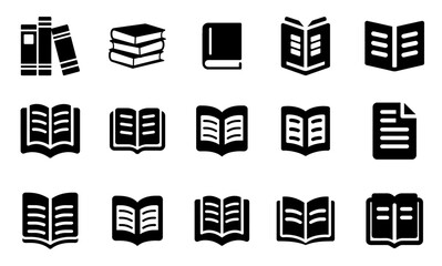 Book icons set. vector. editable