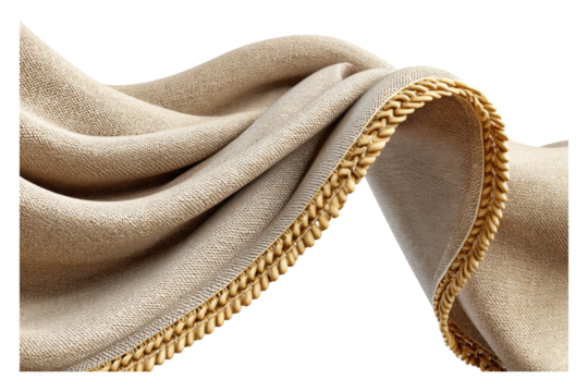 Handcrafted products showcase artisan market fabric banner in natural environment, isolated on transparent background