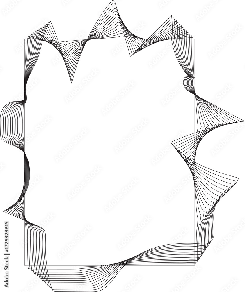 Poster rectangle liquid line frame blend effect. technology element
