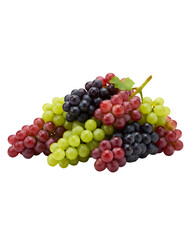 Colorful combination of red, green, and black grapes, enjoyed fresh as a snack or used in fruit salads and healthy recipes
