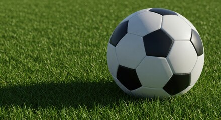 Fototapeta premium Exciting soccer match in a green field action shot outdoor environment dynamic perspective