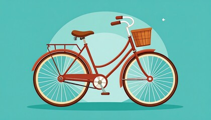 Fototapeta premium Vintage bicycle with basket, perfect for leisurely rides