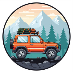 Rugged 4x4 with camping rolls