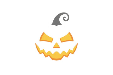 Scary jack o lantern isolated on transparent background