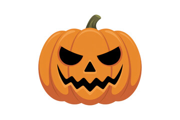 Spooky carved pumpkin isolated on transparent background