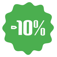 Green Discount Label -10% Icon
