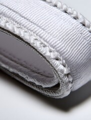 Fabric Edge Detail White and Silver Macro Shot