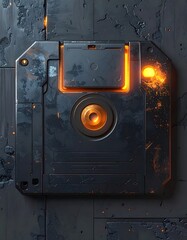 Retro futuristic floppy disk