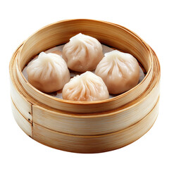 chinese dumplings on white background