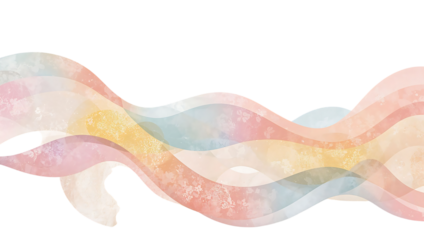 3d illustration of pastel watercolor wave isolated on transparent background for banner or presentation