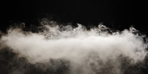 Fototapeta premium Premium ethereal cloudburst mist on black background for modern wellness branding and meditation marketing with calm and serene mood