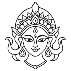 A vector portrait of a fashionable woman with a flower in her hair wearing a mask, featuring a beautiful black and white drawing style