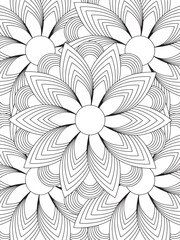 Bold Line Flowers for Easy Coloring