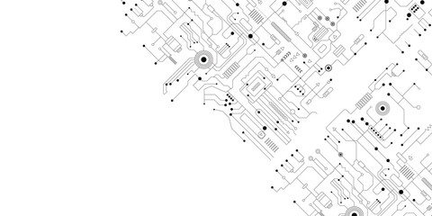 High tech technology geometric and connection system background with digital data abstract.