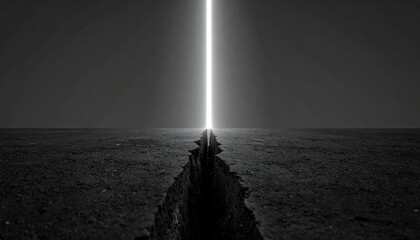 克服の輝き：困難な状況を照らすモノクロのスポットライトGenerated image