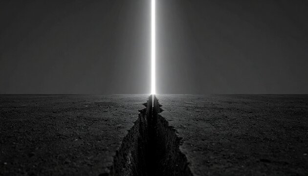 克服の輝き：困難な状況を照らすモノクロのスポットライトGenerated image