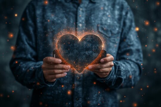 Adult man engages on social media, responding to friends with chats and emoticons for interaction