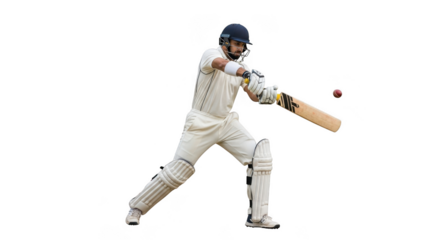 Cricket player in action batting dynamic shot ready to hit the ball sports photography