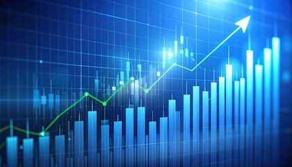 Upward trending bar and line graphs illustrating growth