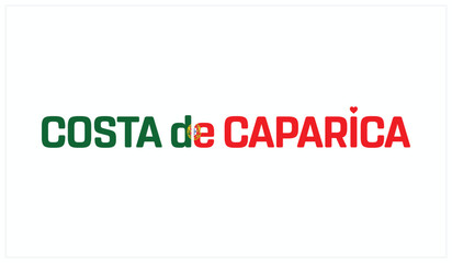 I love Costa de Caparica, Typographic design of I love Costa de Caparica on a white background, Flag typography of Costa de Caparica with heart, Vector design of I love Portugal
