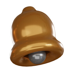 Notification 3d icon bell with soft shine and rounded form