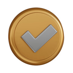 Notification 3d icon checkmark approval badge minimal