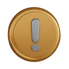 Notification 3d icon alert button with metallic sheen