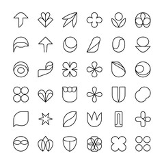 Conceptual Editorial Simple Bold Line Art Icons, Abstract Vector Outline SVG Pack.