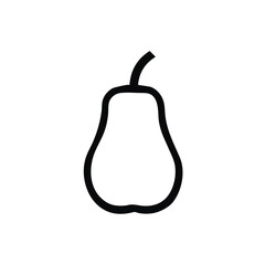 Silhouette of a pear isolated on white background, a simple and elegant design for various creative projects