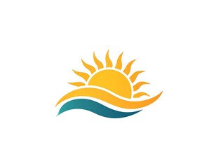 Obraz premium Sun and waves graphic