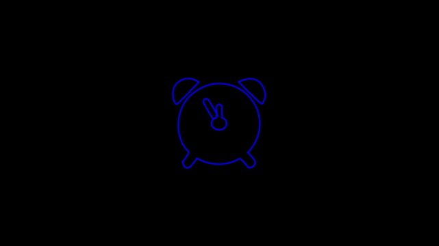 Glowing neon time allocation icon isolated on black background. HD Video motion graphic animation