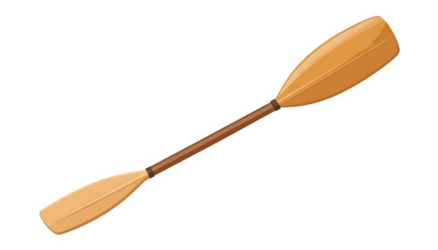 A simple illustration of a double-bladed paddle, light brown with dark brown handle