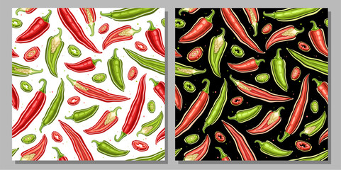 Vector Chili Pepper seamless pattern