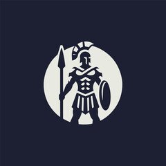 Gladiator in war logo