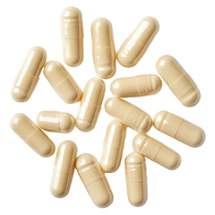 pills on white background
