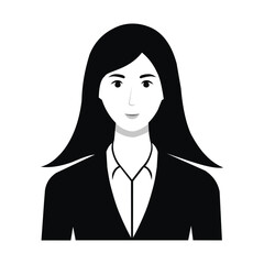 Illustration of a businesswoman in a suit, isolated on white background, showcasing professional attire and corporate style