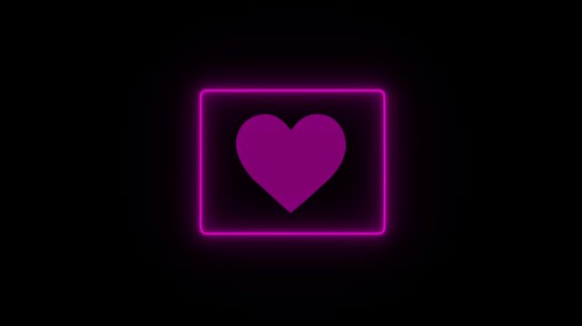 Effects of dynamic glow of the contour of a heart pierced by an arrow of cupid on a black background. Glowing neon line Amour symbol with heart and arrow icon isolated on love 4k Motion ...