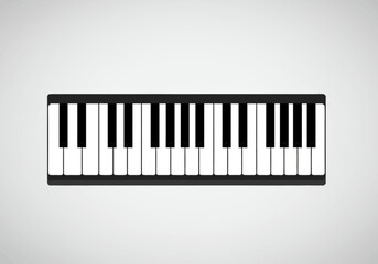 Fototapeta premium Classic black and white piano keys in a simple graphic