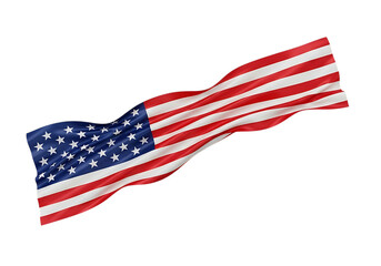 Obraz premium Waving american flag isolated on transparent background representing patriotism