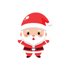 Cute Santa Claus Character with Open Arms, Smiling and Welcoming