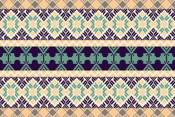 Transform classic embroidery into modern pixel style with this pixel art fabric, traditional embroidery motifs