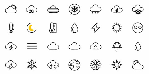 Hand-Drawn Weather Icons Collection