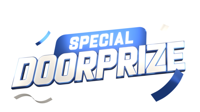 3d blue giveaway promotion sale badge icon or starburst sticker, logo isolated design on white background. Rendering cartoon illustration