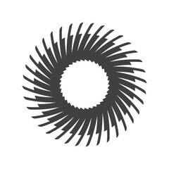 The circular saw icon isolated flat style design.